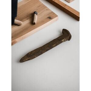 Vintage Rustic Iron Railroad Spike, Heavy Duty Construction Nail, Primitive